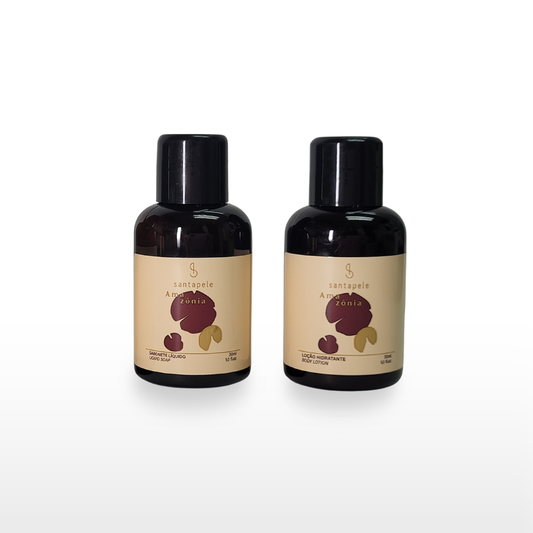 Mini Amenities Linha Amazônia - Sabonete Liquido e Hidratante 30ml