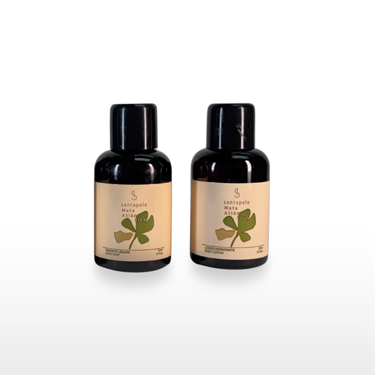 Mini Amenities Linha Mata Atlântica - Sabonete Liquido e Hidratante 30ml