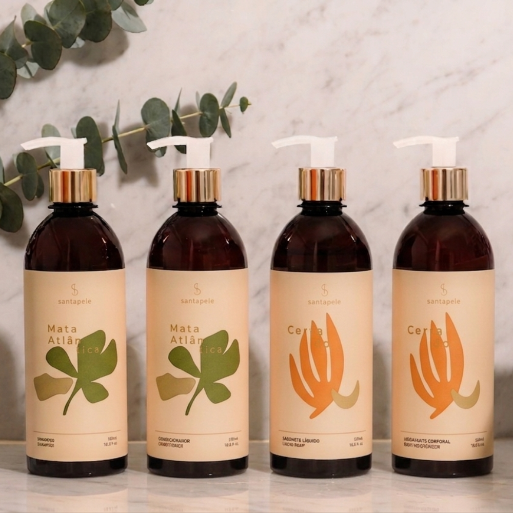 Kit Amenities - Verde e Amarelo 500ml